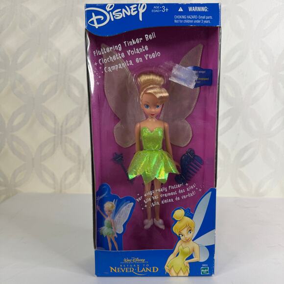 Disney Fluttering Wings Tinker Bell Doll Return To Neverland 2001 Hasbro - Picture 3 of 8